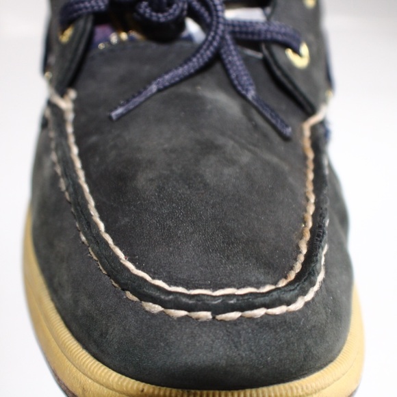 Sperry Topsider Navy Suede Plaid Boat Shoes 9 - Picture 10 of 13